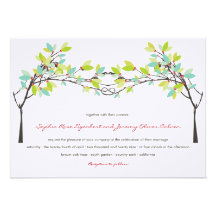 el casarse anudado primavera de los árboles de amo invitaciones personalizada