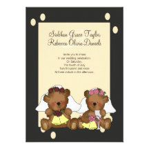 El casarse de las novias del oso de peluche invitacion personalizada