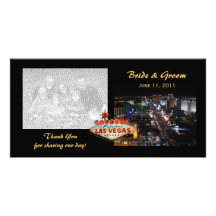 El casarse de Las Vegas le agradece las tarjetas d Tarjeta Fotografica