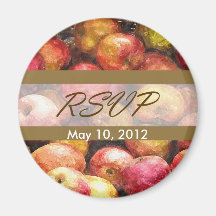 El casarse de RSVP de la cesta 1 de Apple Imán De Frigorifico