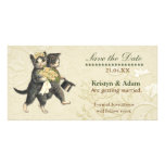 El casarse elegante de los gatos tarjetas fotograficas 