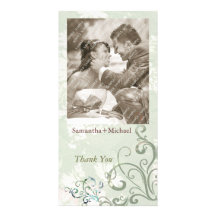 El casarse elegante de los remolinos le agradece t tarjetas con fotos personalizadas