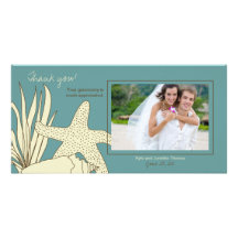 El casarse le agradece tarjeta de la foto - tema d tarjetas fotográficas personalizadas