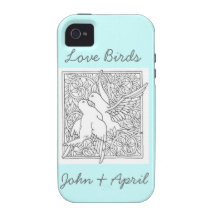 El caso nupcial 4S de Iphone 4 - ame los pájaros,  Vibe iPhone 4 Carcasas