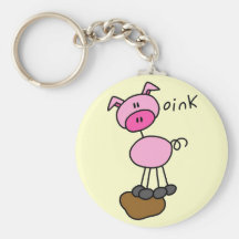 El cerdo dice Oink las camisetas y los regalos Llaveros Personalizados