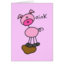 El cerdo dice Oink las camisetas y los regalos Tarjeta