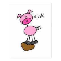El cerdo dice Oink las camisetas y los regalos Postales