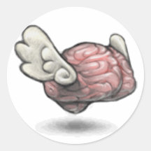 ¡El cerebro de Qiqqa! Pegatinas Redondas
