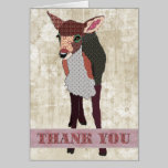 El cervatillo rosado bonito le agradece Notecard tarjetas