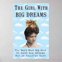 El chica con collage grande de los sueños (y pelo  posters