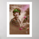el chica del victorian con la bufanda, mantón, sub poster