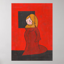 el chica en el cuadrado poster