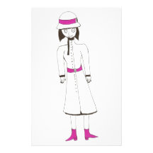 El chica espeluznante del gorra y de la capa papelería