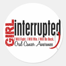 El chica interrumpió a 1 cáncer oral etiquetas redondas