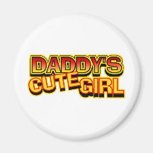 El chica lindo del papá iman para frigorífico