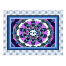 El chino agradece la mandala rosada en postal azul
