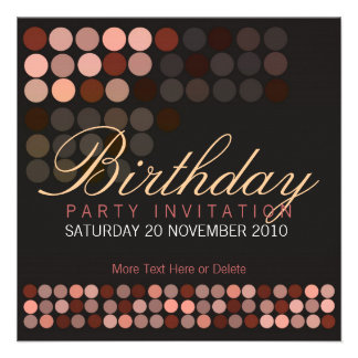 El chocolate puntea el cumpleaños elegante Invita  Comunicados Personales