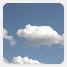 El cielo azul con blanco se nubla el fondo útil calcomanía cuadrada personalizada