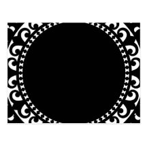 el CÍRCULO BLANCO NEGRO 3332__doily-shape-1 FORMA  Postales