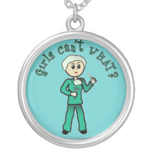 El cirujano de sexo femenino ligero en verde frieg pendientes personalizados