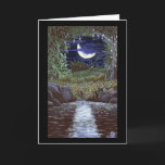El claro de luna baja arte de acrílico de la pintu tarjetas