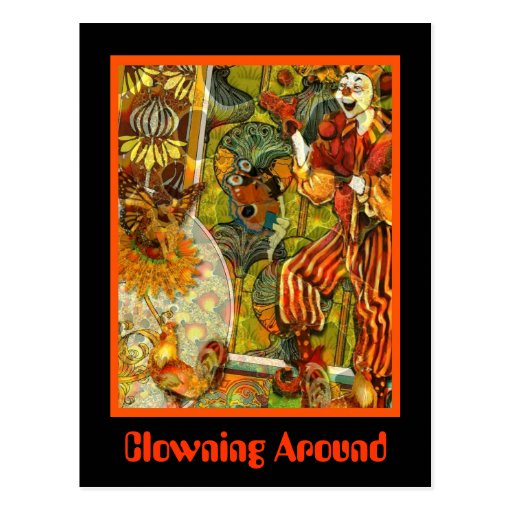 El Clowning alrededor Postal