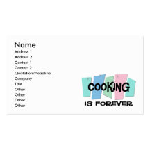 El cocinar es Forever Tarjetas De Visita