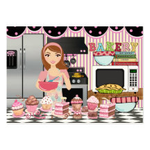 El cocinero/el abastecedor/la panadería felices -  plantillas de tarjetas de visita