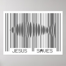 El código de barras Jesús ahorra Posters