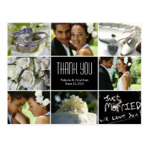 El collage del boda le agradece postal
