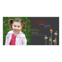 El color caprichoso puntea cumpleaños lindo de los tarjeta fotografica personalizada