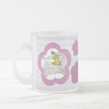 El color de malva florece el &amp; Rayas Tazas