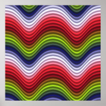 El color del arte pop agita inconsútil verde rojo poster