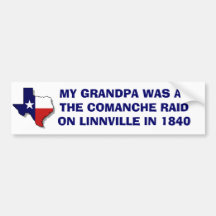 EL COMANCHE RAID EN LINNVILLE - 1840 ETIQUETA DE PARACHOQUE