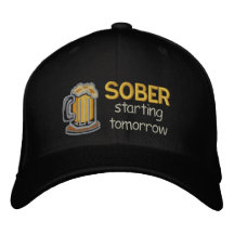 El comenzar sobrio mañana gorro bordado