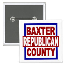 El condado de Baxter Repubican 2" x 2" botón cuadr Pin