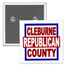 El condado de Cleburne Repubican 2" x 2" botón cua Pins