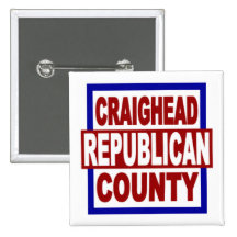 El condado de Craighead Repubican 2" x 2" botón cu Pins