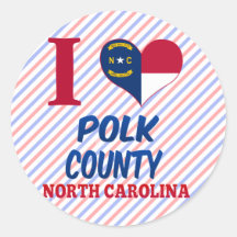 El condado de Polk, Carolina del Norte Pegatina Redonda