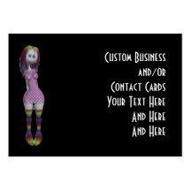 El contacto de encargo carda la muñeca del pelo 3D Plantilla De Tarjeta Personal