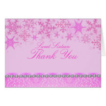 El copo de nieve elegante rosado le agradece carda felicitación