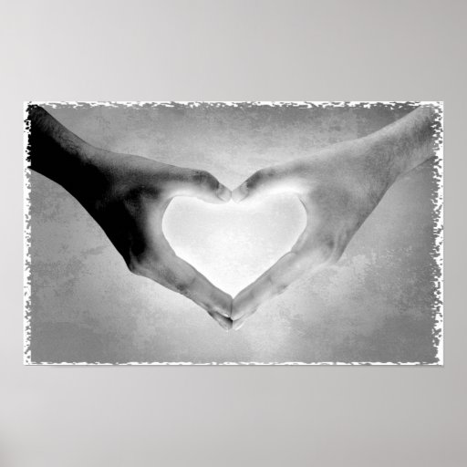 El corazón da la foto de B&W Posters