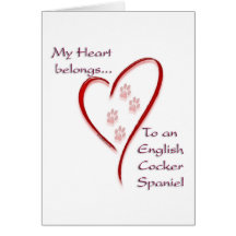 El corazón de cocker spaniel del inglés pertenece tarjeton
