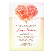 el corazón del vintage florece ducha nupcial creat invitacion personalizada