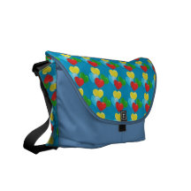 El corazón hincha la bolsa de mensajero del carrit bolsas de mensajería