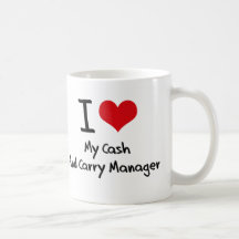 El corazón I mi efectivo - y - lleve al encargado Tazas De Café