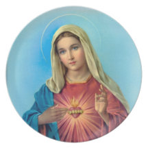 El corazón inmaculado de la placa de Maria Platos