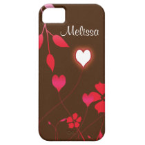 El corazón marrón rosado lindo PERSONALIZA cárcasas casemate