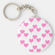 El corazón rosado romántico hincha el modelo llaveros personalizados