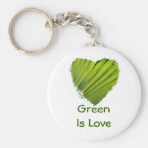El corazón verde, verde es amor llaveros personalizados